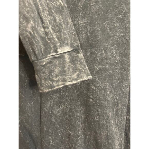 Freshwear Medium Acid Mineral Wash Long Sleeve Southwestern Aztec Gray Shirt - Picture 3 of 6